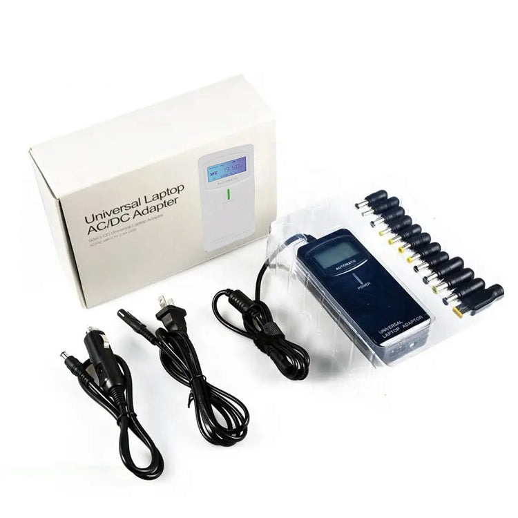 90W Universal Laptop Adapter with LED Display AUTO for Home and Car Use