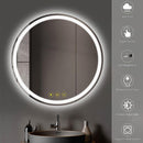 AI-LIGHTING 400mm Round Bathroom LED Mirror Illuminated Backlit 3 LED Light Color Dimmable Touch Switch