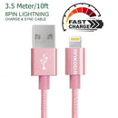 Ankoda Lightning Fast Charging Nylon Cable Branded Data Cable, 3.5M/10ft - DealsnLots