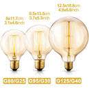 Asgens G125 60W E27 King Size Globe Vintage Edison Bulb 2200K