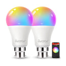 Avatar Smart 9W B22 Colour Changing RGBCW WiFi LED Bulbs - 2 Pack