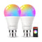 Avatar Smart 9W B22 Colour Changing RGBCW WiFi LED Bulbs - 2 Pack