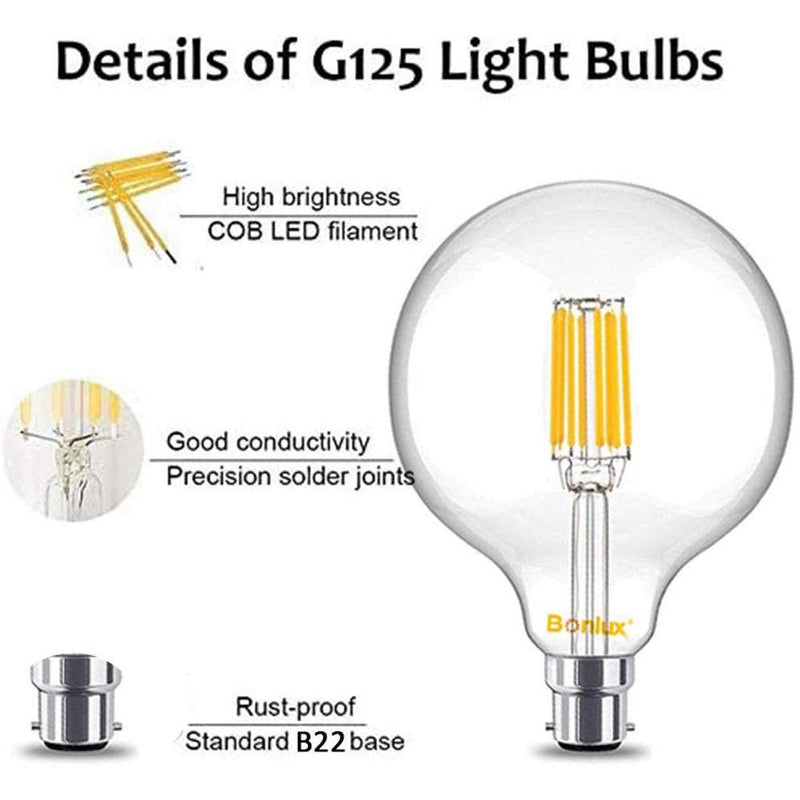 Bonlux  G125 10W Warm White 2700K LED Filament Bulb - DealsnLots
