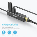 CHOETECH HUB-U02 USB-C Hub with Ethernet & USB 3.0 x 3