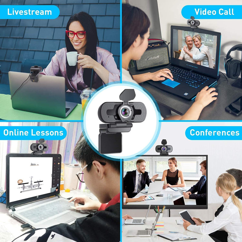 DERICAM W2 1080P HD USB Webcam with Microphone