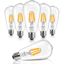 DiCUNO ST64 6W Vintage Edison LED Bulb 2700K Warm White 6 Pack