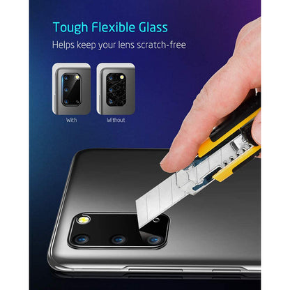 EGV Tempered Glass Protector & Camera Lens Protector Fingerprint Unlock Compatible with Samsung Galaxy S20