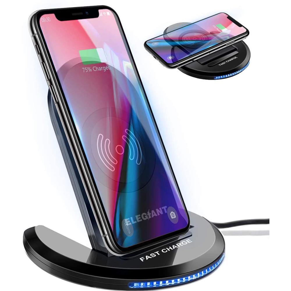 ELEGIANT U8 Qi Wireless Charger 5W/7.5W/10W [Black] - DealsnLots