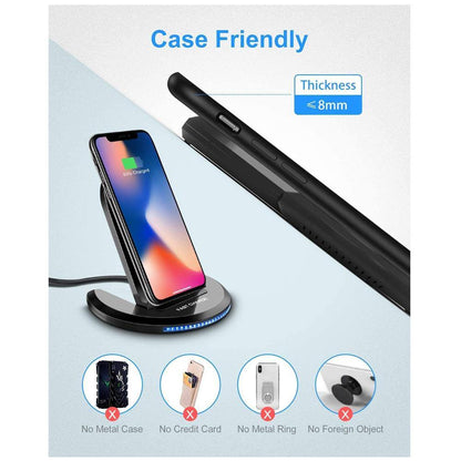 ELEGIANT U8 Qi Wireless Charger 5W/7.5W/10W [Black] - DealsnLots