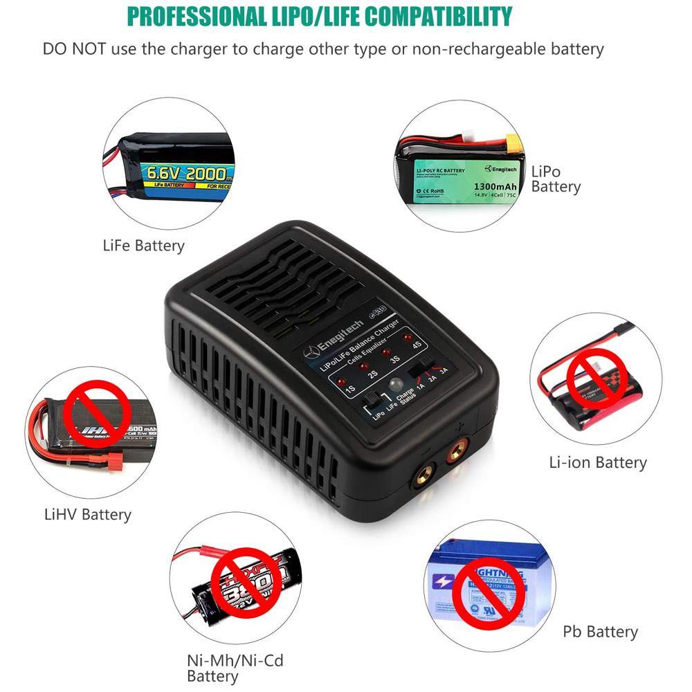 Enegitech e430 Compact Balance Charger for LiPo Life Battery  [30W 100-240V 1-3A] - DealsnLots