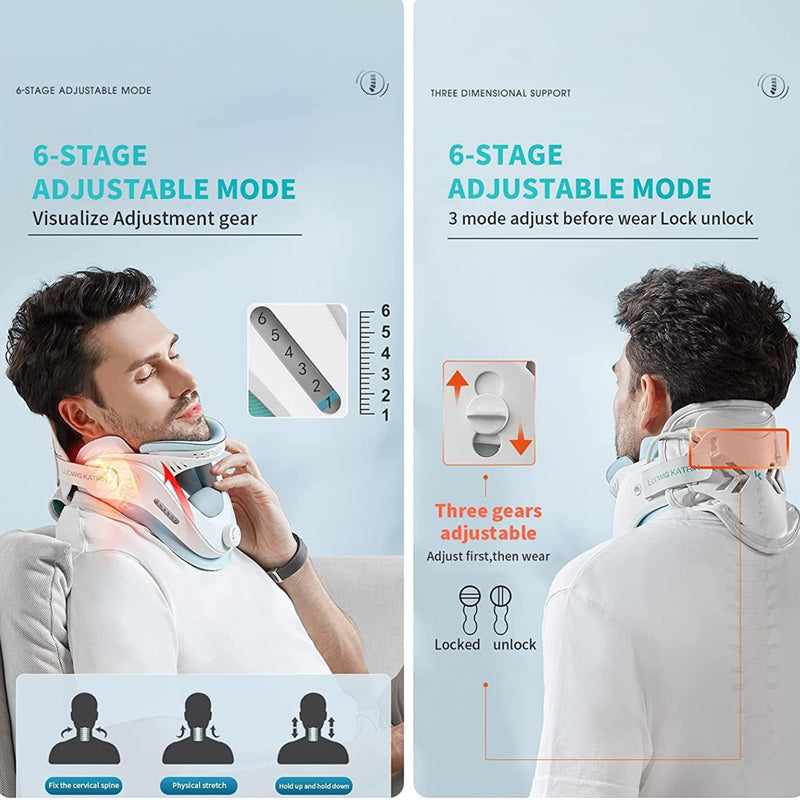H2 Life Cervical Neck Traction Device Adjustable Ergonomic Neck Stretcher for Pain Relief Neck Brace with Airbag