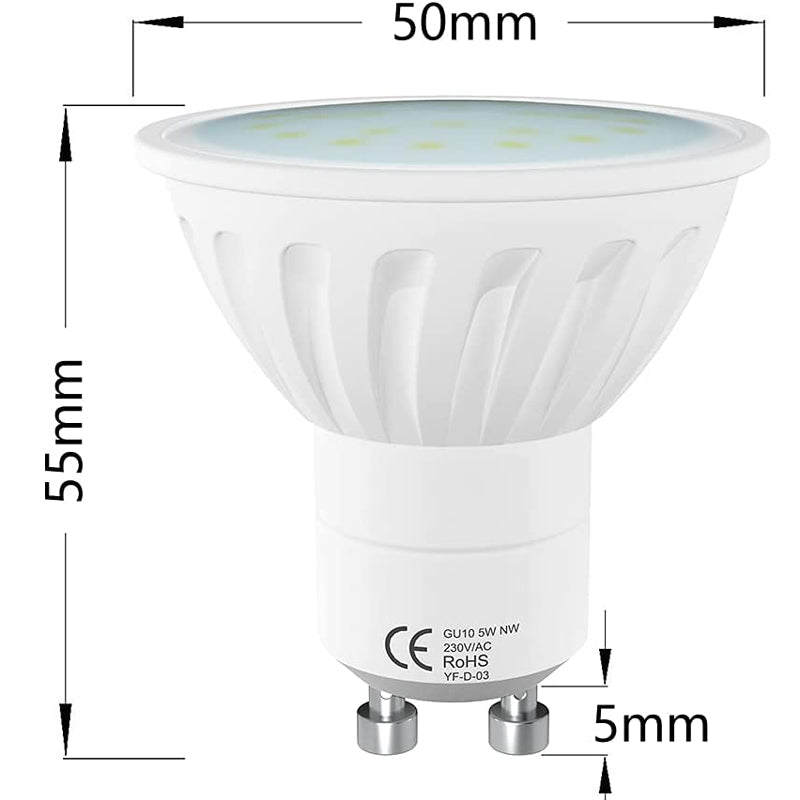 LAMPAOUS 5W LED GU10 Bulb Warm White 10Pack