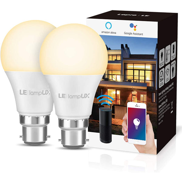 LE LampUX B22 WiFi Smart LED Bulb 9W/806LM/2700K | PACK 2