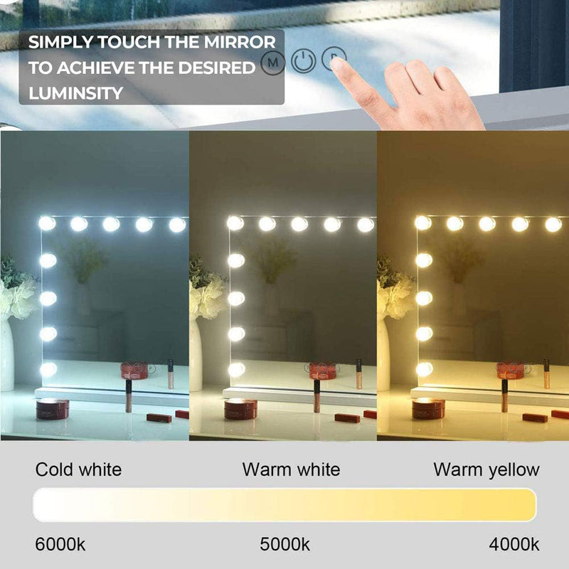 LIANWANG Hollywood Makeup Mirror with LED Lights with 14 Dimmer LED Bulbs