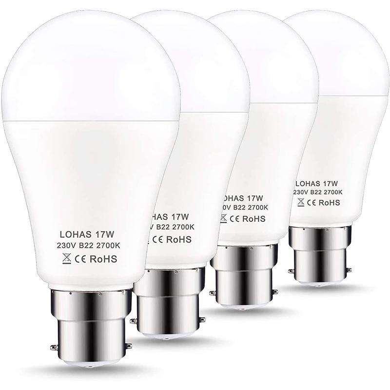 LOHAS A60 17W B22 LED Warm White Bulb (Pack 4) - DealsnLots
