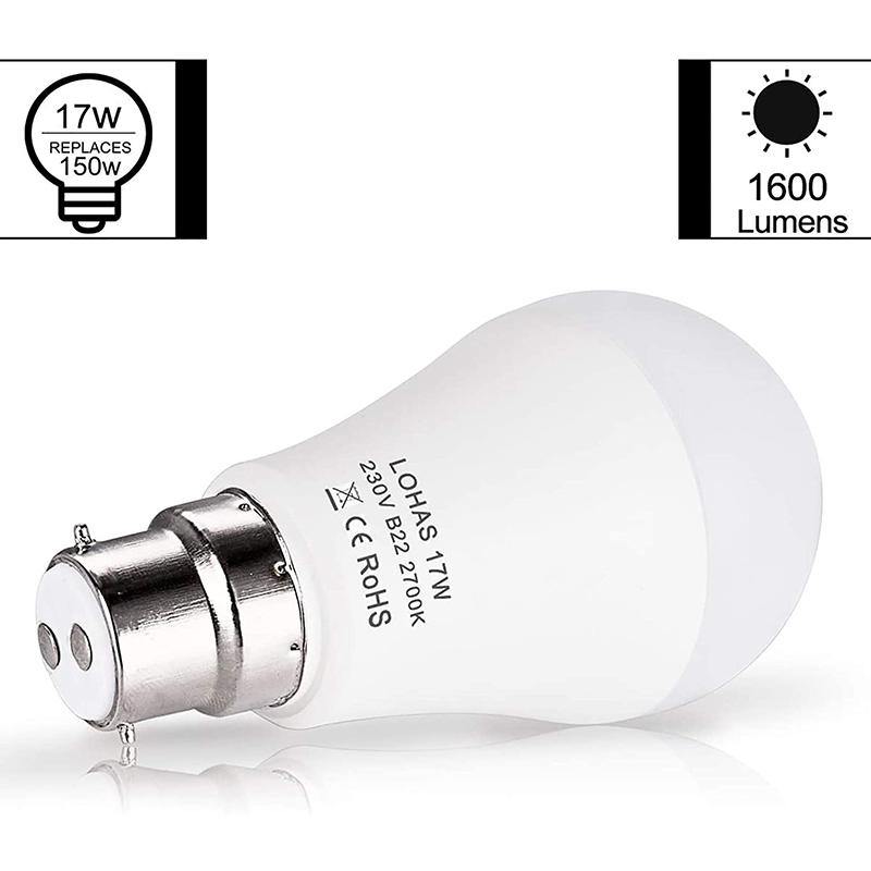 LOHAS A60 17W B22 LED Warm White Bulb (Pack 4) - DealsnLots