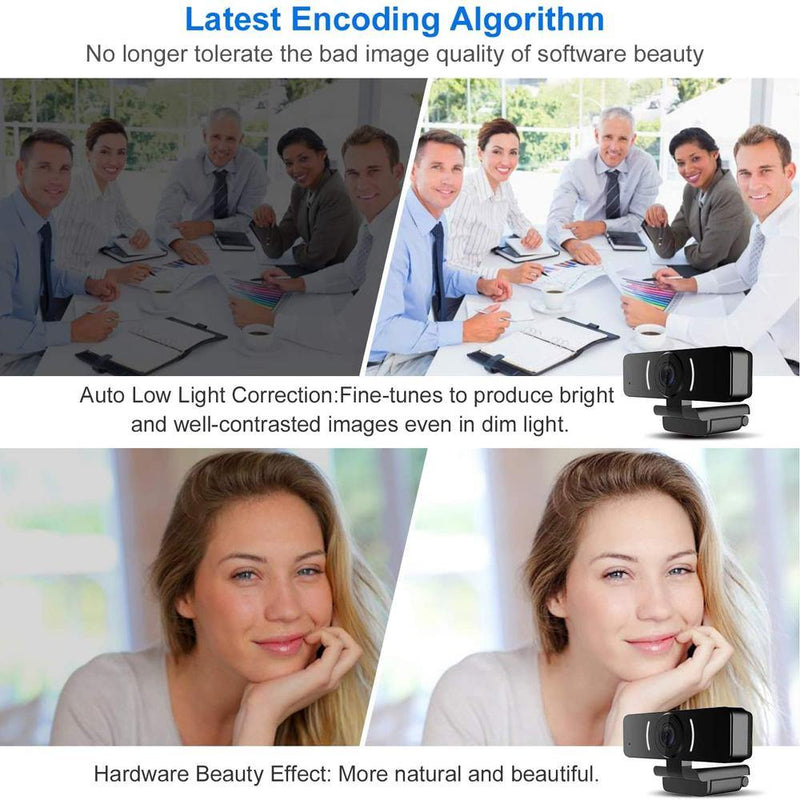 LarmTek W4 1080P Webcam USB Camera with Microphone