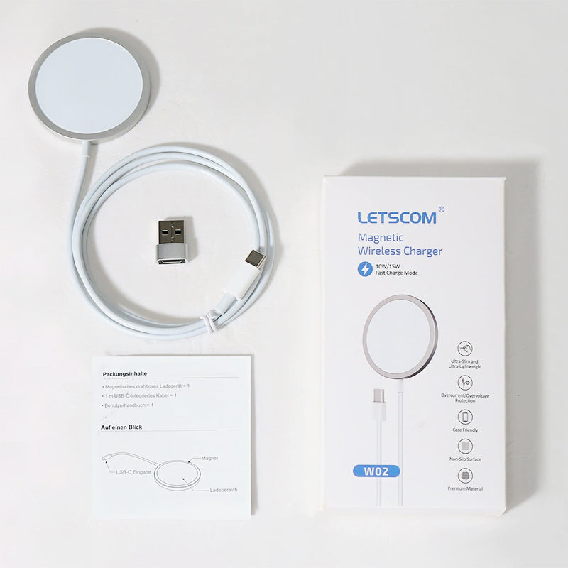 Letscom W02 15W USB-C Magnetic Wireless Charger