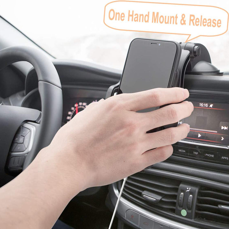 Lidasen Car Phone Holder, Universal Mobile Phone Mount with One Button Release & Strong Sticky Gel