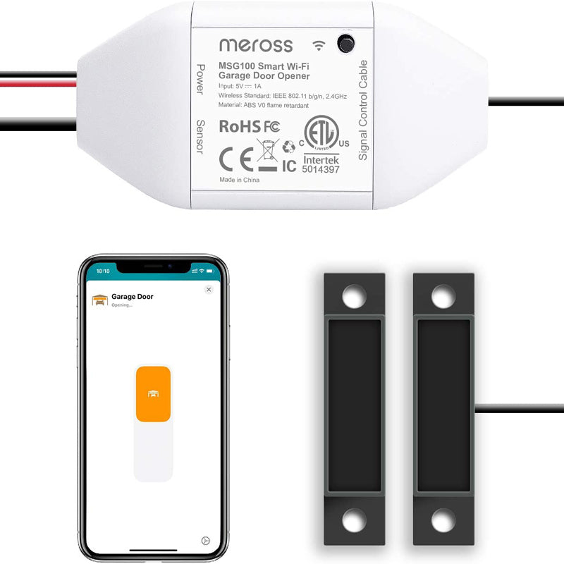 Meross MSG100HK Smart Garage Door Opener Remote Multiple Notification Modes