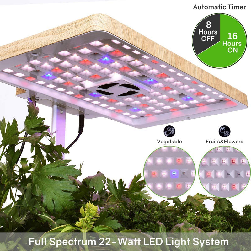 Moistenland Z202 Indoor Hydroponics Garden Kit LED Grow Light, Plant Germination Kits 12 Plant Pods