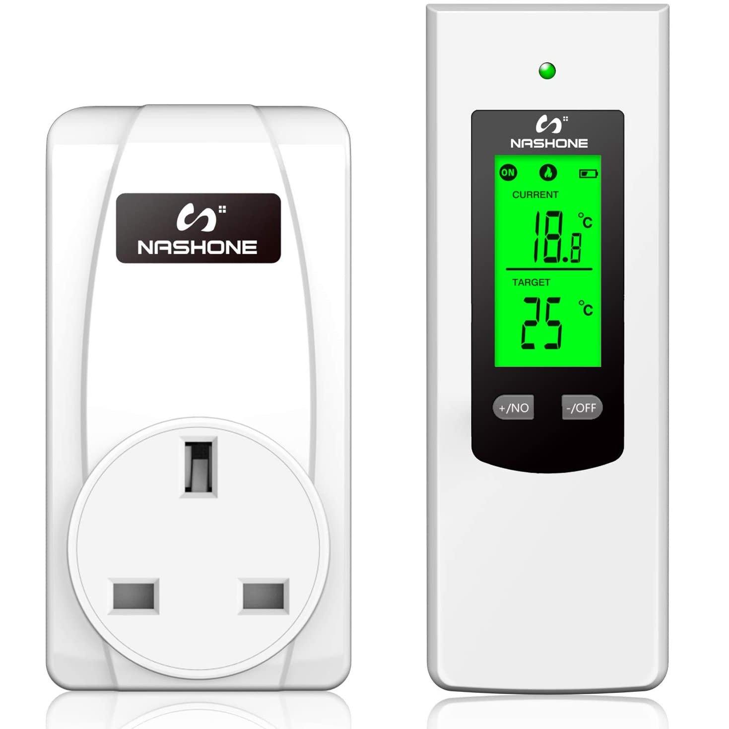 NASHONE Wireless Thermostat RF Plug Digital Temperature Controller 3680W - DealsnLots