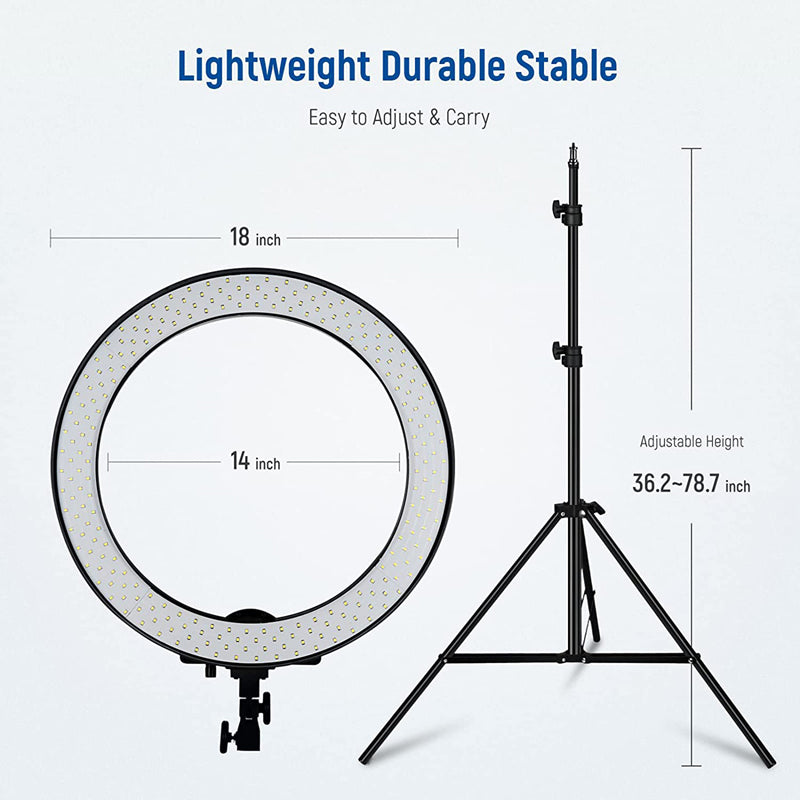 NEEWER RL-18" SMD LED Ring Light Dimmable Light Kit