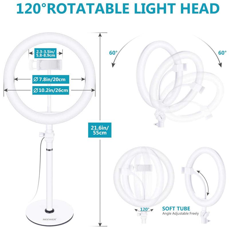 Neewer 10" Dimmable Desktop LED Selfie Ring Light for Laptop Computer - DealsnLots
