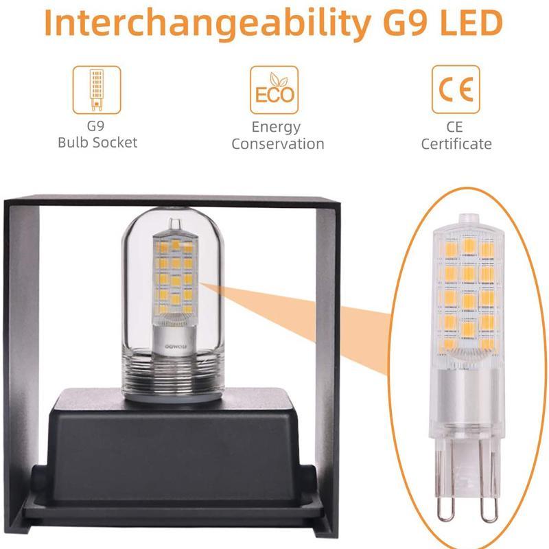 OOWOLF G9 Modern Set of 2 LED Wall Light 3.8W |  IP65/3000K - DealsnLots