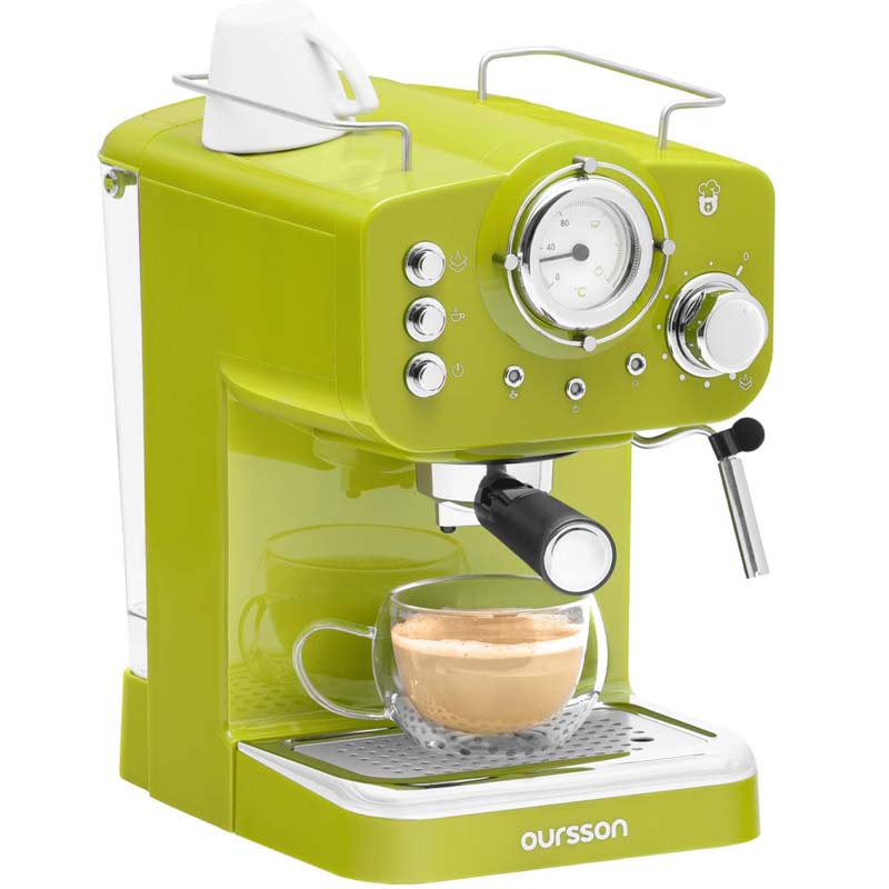 Oursson Manual Espresso Coffee Machine Stainless Steel Pan and 15 Bar Pressure Pump EM1500