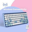 Perixx PERIDUO-713 Wireless Mini Keyboard and Mouse Combo | Retro Round Key Caps