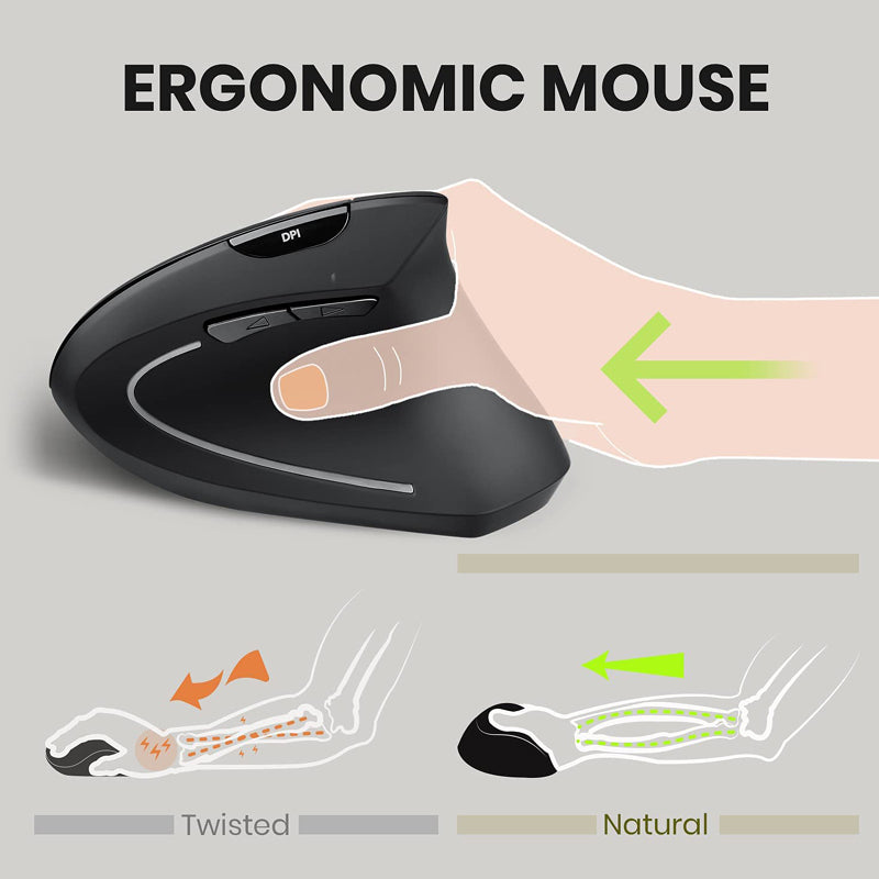 Perixx PERIMICE-713N Wireless Ergonomic Vertical Mouse Right Handed