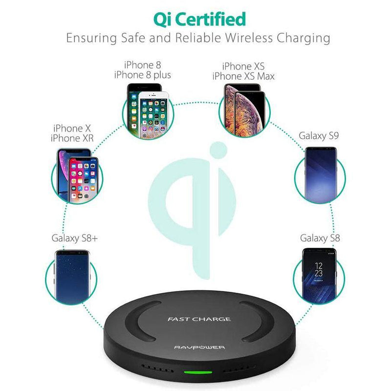 RAVPower 10W Qi-Certified Fast Wireless Charging - RP-PC014 - DealsnLots