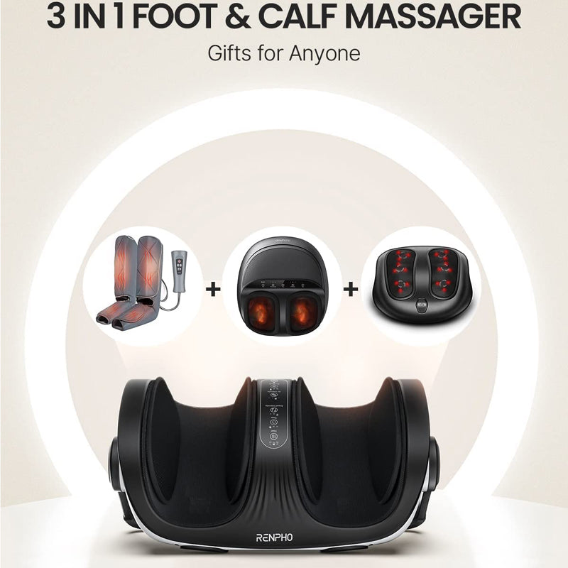 RENPHO R-D001R Shiatsu Foot and Calf Massager with Heat and Remote