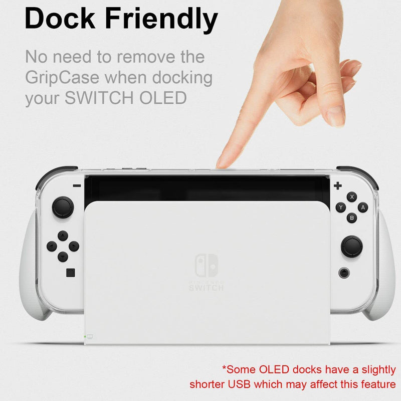 Skull & Co. Grip Case OLED Model Protective Case for Nintendo Switch | NSGC2-OLED-WT-GB
