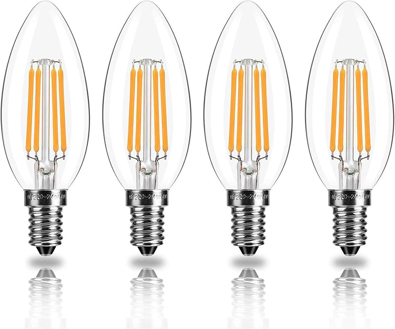 TopLeder E14 4W Dimmable LED Candle Bulbs 2700K 4 Pack