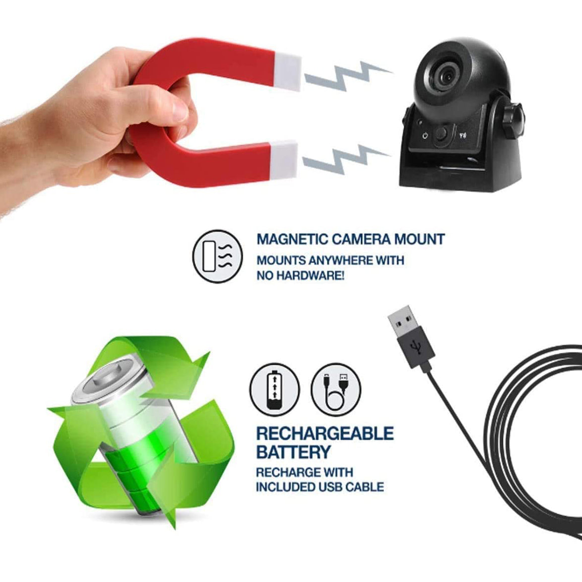 UZONE Wireless Reversing Camera & IOS for Car Trucks RVs | MS-305WF