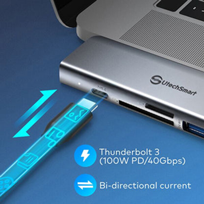 UtechSmart UCN331 Thunderbolt Multiport USB C Adapter | 7 in 2