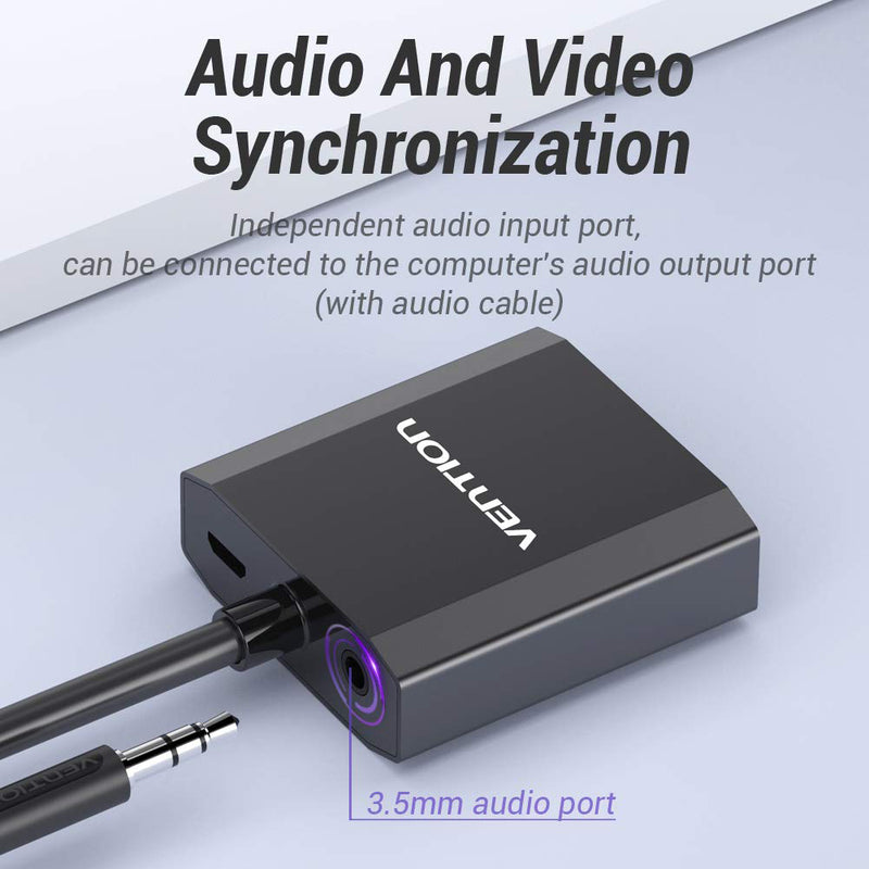 Vention VGA to HDMI Converter Video Audio 1080P VGA to HDMI Adapter