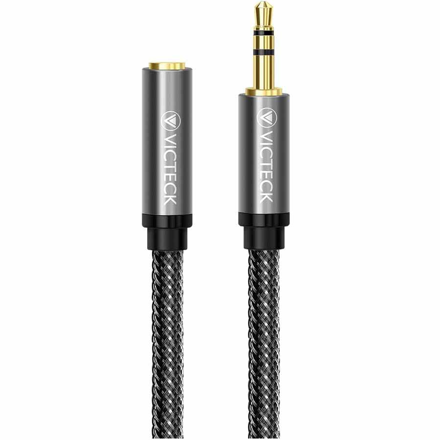 Victeck Nylon Braided Jack cord 3.5mm Stereo Male to Female Headset Extension Cable 3M Y-EX3M