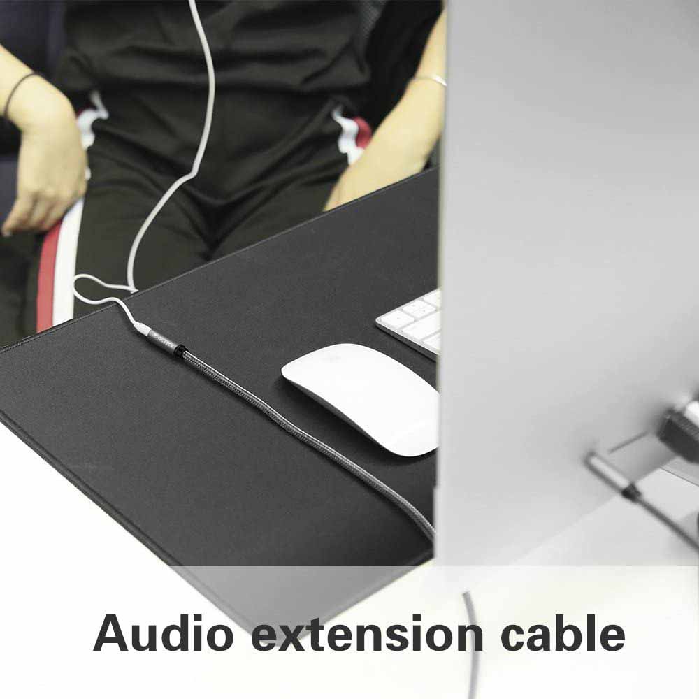 Victeck Nylon Braided Jack cord 3.5mm Stereo Male to Female Headset Extension Cable 3M Y-EX3M