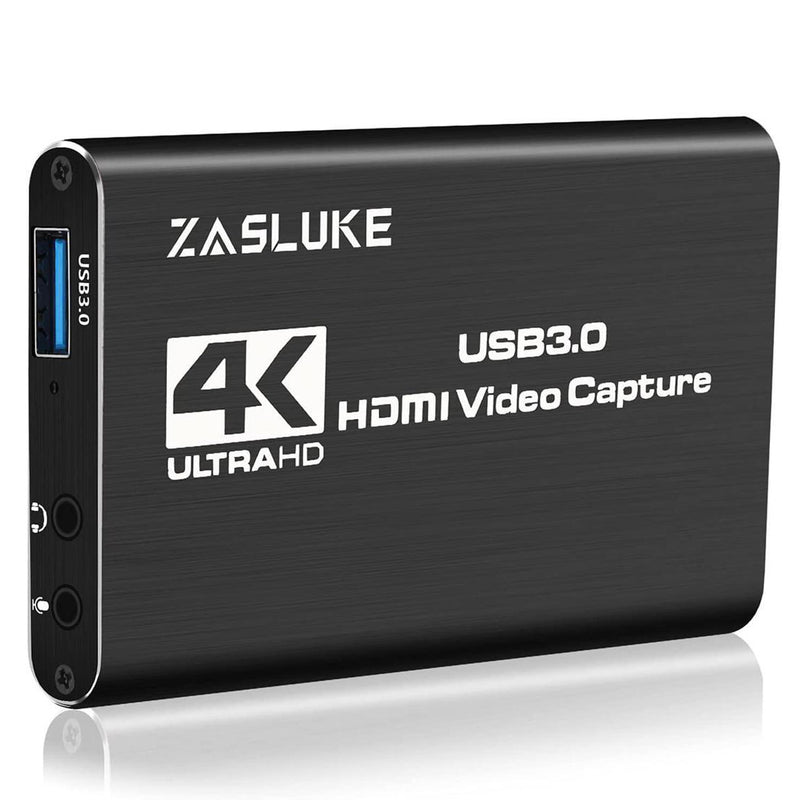 ZasLuke Game Capture Card3.0 Audio Video with HDMI Loop-Out 1080P 60FPS Live Streaming HDMI Capture